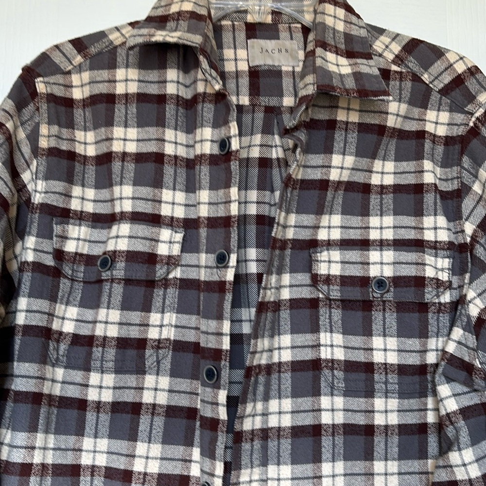 Plaid long sleeve shirt jacket